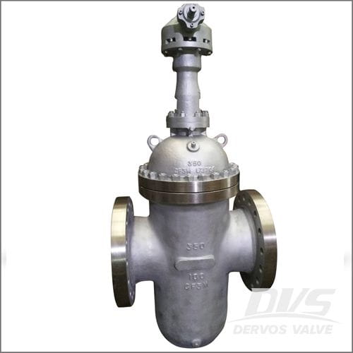 CF3M Gate Valve, DIN 3352, DN350, PN100, RF, Gear Operation