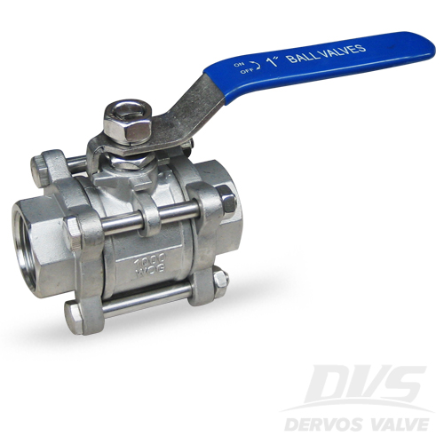 3PCS Ball Valve, 1 Inch, 1000WOG, FNPT, CF8