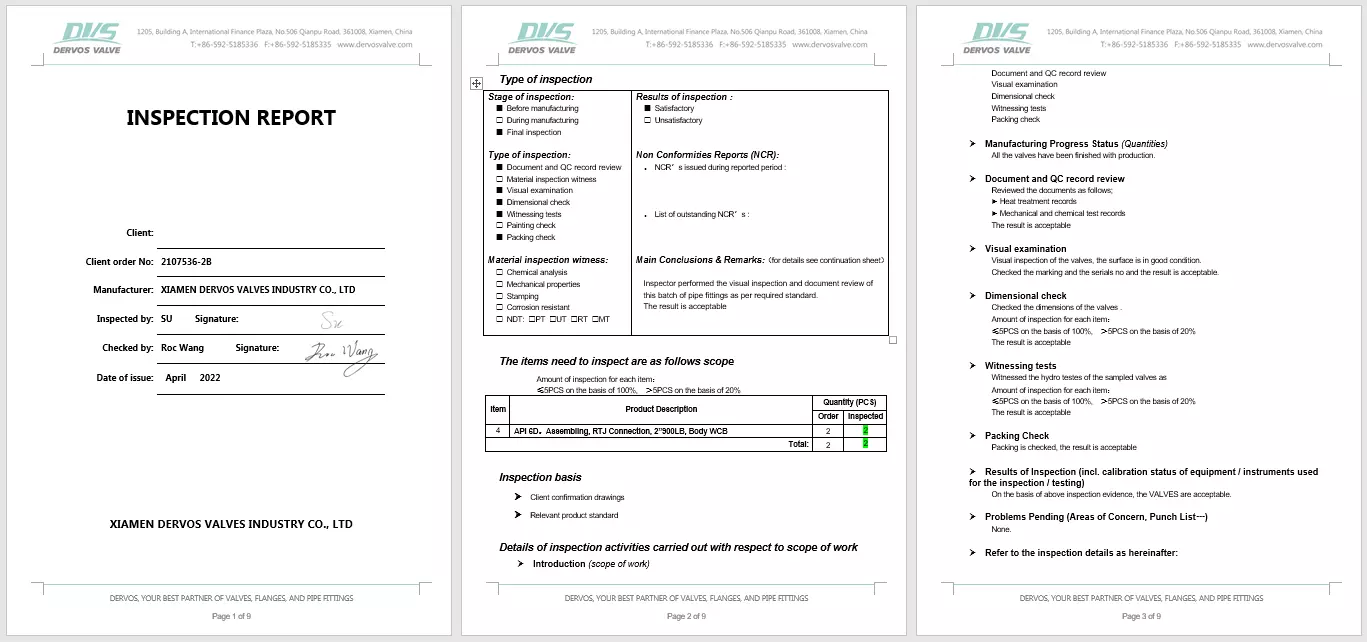 Inspection Report One