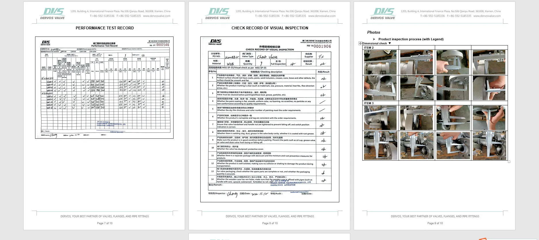 Inspection report