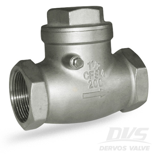 Swing Check Valve, 1.5 Inch, 200WOG, NPT, CF8M