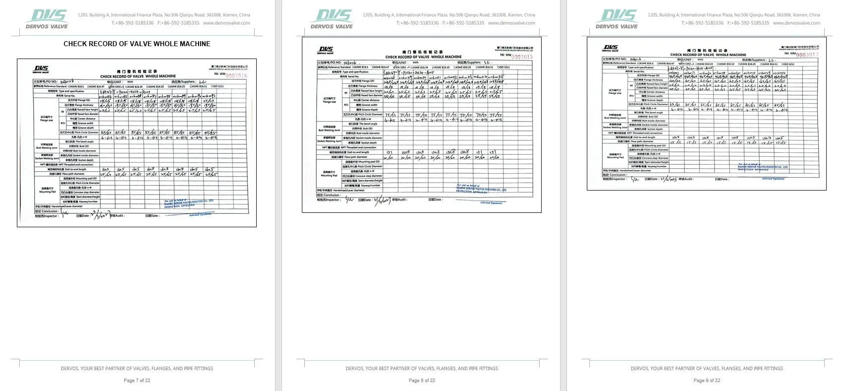 Inspection Report for Bimetal Steam Trap Valve