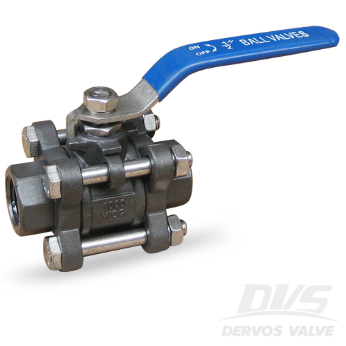 3PCS Ball Valve, ASTM A105N, DN15, 1000WOG, NPT