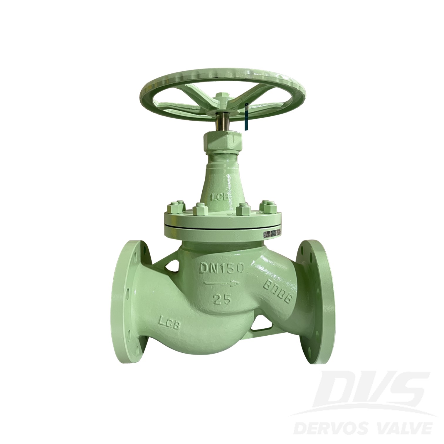 DN150 PN25 Cast Steel Ammonia Globe Valve, Body LCB, Hand Wheel,