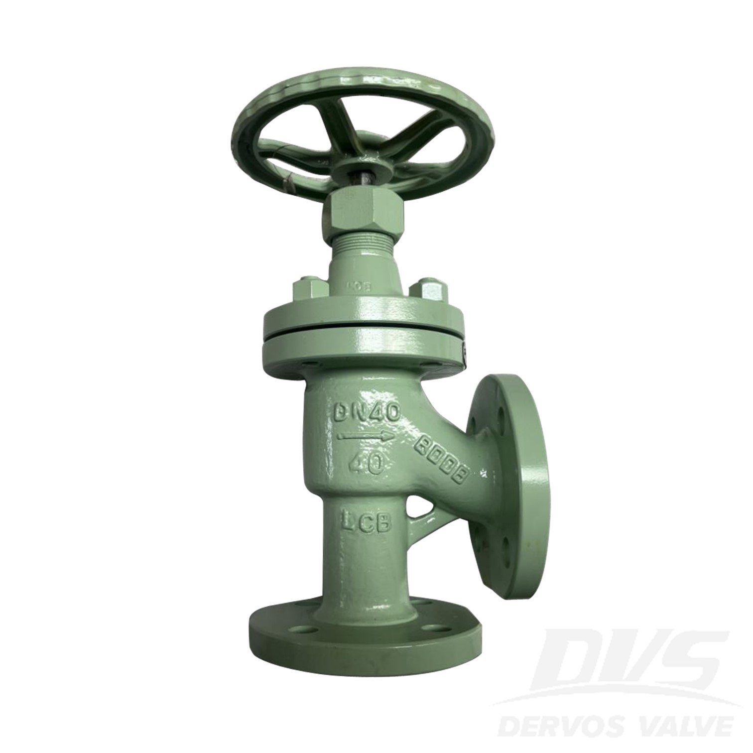 DN40 PN40 Cast Steel Angle Globe Valve, EN1092-1 D, Body LCB, GB/T26478