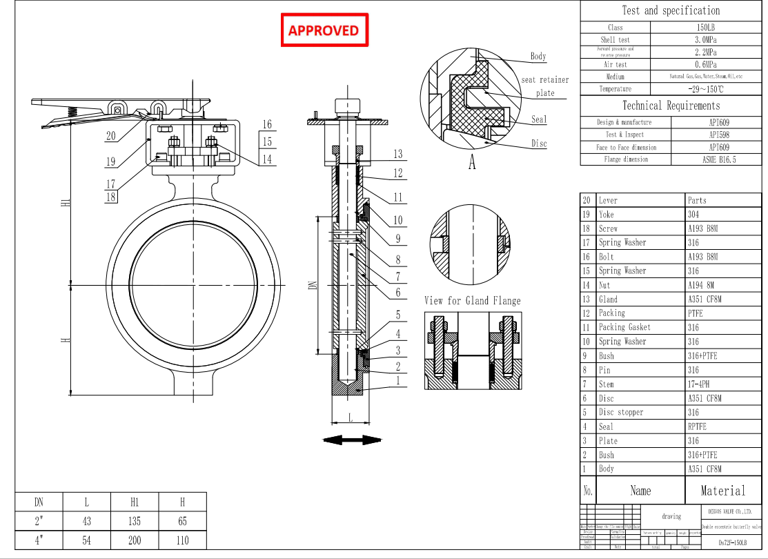 Double Eccentric Butterfly Valve