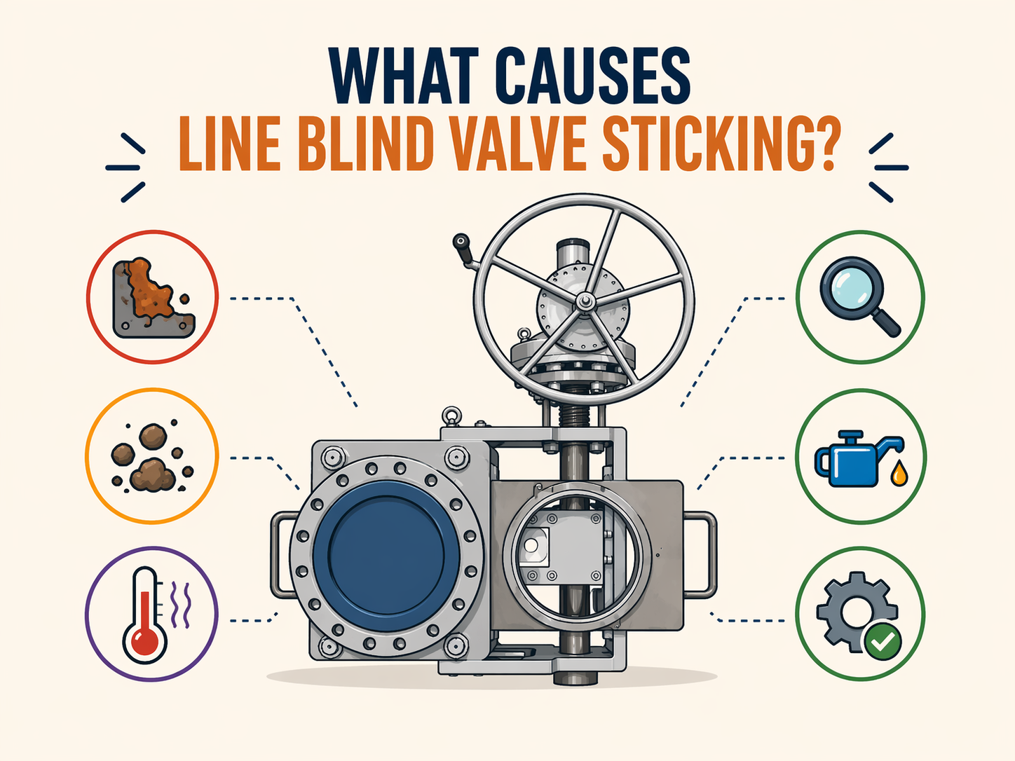 What causes line blind valve sticking Troubleshooting guide