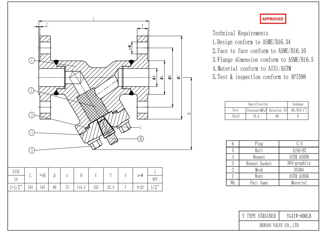 Y Type Strainer 