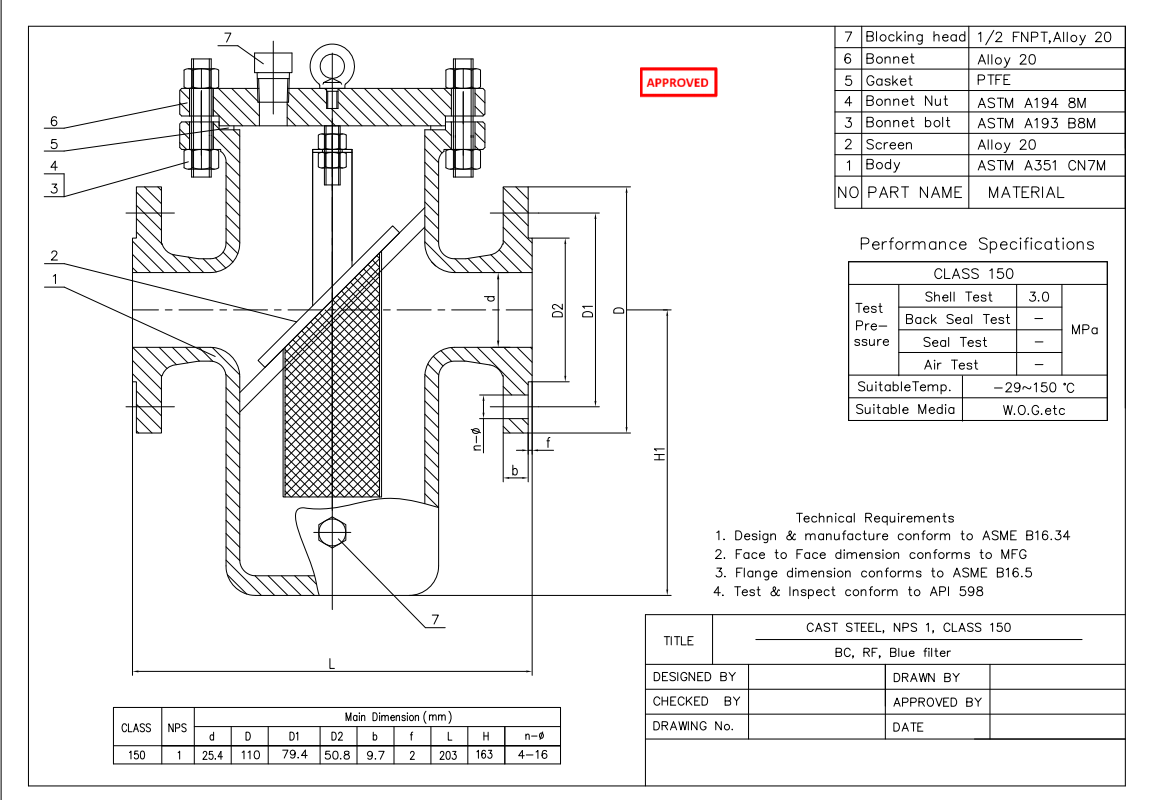 Single Basket Strainer 